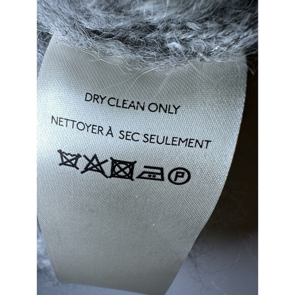 Free People Alpaca Blend Gray Open Knit Turtleneck Oversized Sweater Women SMALL - Picture 8 of 10